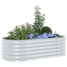 Vidaxl Visoka greda 160x80x44 cm pocinkano jeklo srebrna