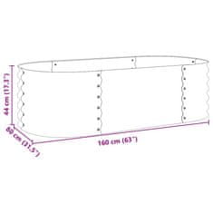 Vidaxl Visoka greda 160x80x44 cm pocinkano jeklo srebrna