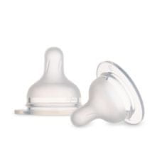 CANPOL BABIES Silikonski cucelj za stekleničko S-Shape slow 3m+, 2 kosa