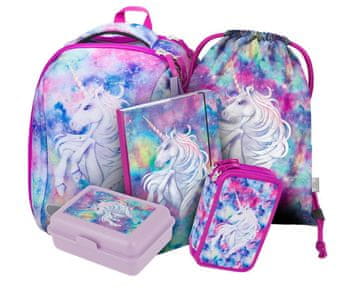 BAAGL 5 SET Shelly Unicorn: aktovka, peresnica, torba, mape, škatla