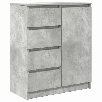 Vidaxl Komoda s predali betonsko siva 71x35x84 cm inženirski les
