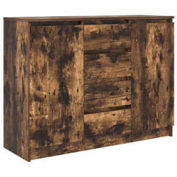 Vidaxl Komoda s predali dimljeni hrast 100,5x35x76 cm inženirski les