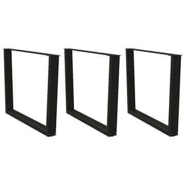 Vidaxl Noge za jedilno mizo v obliki črke V, 3 kosi, črne, 100 x (72-73,3) cm, jeklo