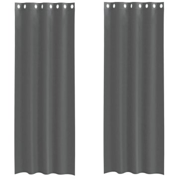 Vidaxl Voile zavese z vponkami 2 kosa temno siva 140x300 cm