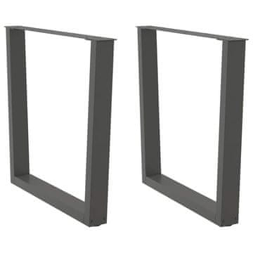 Vidaxl Noge za jedilno mizo v obliki črke V 2 kosa antracit 80 x (72-73,3) cm jeklo