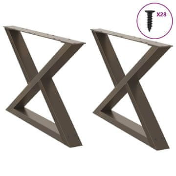 shumee vidaXL Noge za mizo za kavo 2 kosa Naravno jeklo 70x(42-43,3) cm Jeklo