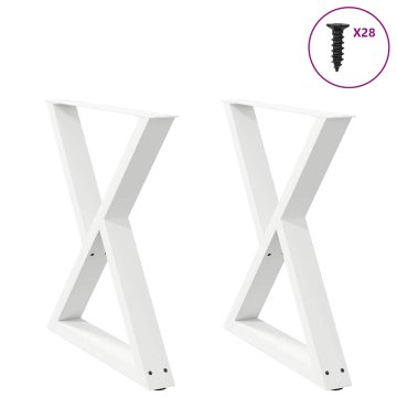 shumee vidaXL Noge jedilne mize 2 kosa Bela 70x(72-73,3) cm Jeklo