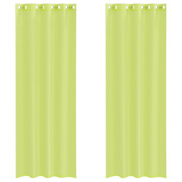 Vidaxl Voile zavese z vponkami 2 kosa jabolčno zelene barve 140x260 cm