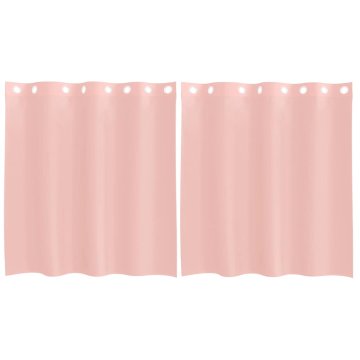 Vidaxl Voile zavese z vponkami 2 kosa roza 140x140 cm