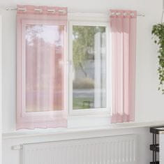 shumee vidaXL Voile zavese z vponkami 2 kosa roza 140x140 cm