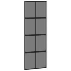 Vidaxl Drsna vrata z opremo 76x205 cm kaljeno steklo in aluminij
