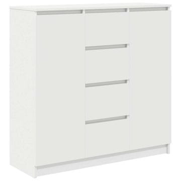 Vidaxl Komoda s predali bela 100,5x35x98,5 cm inženirski les