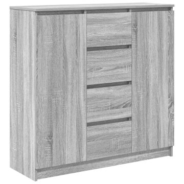 Vidaxl Komoda s predali siva sonoma 100,5x35x98,5 cm inženirski les