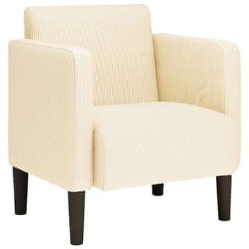 Vidaxl Sedežna garnitura z nasloni za roke krem 54 cm Corduroy tkanina