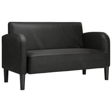 Vidaxl Dvosed črne barve 110 cm umetno usnje