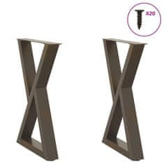 shumee vidaXL Noge jedilne mize 2 kosa Naravno jeklo 50x(72-73,3) cm Jeklo