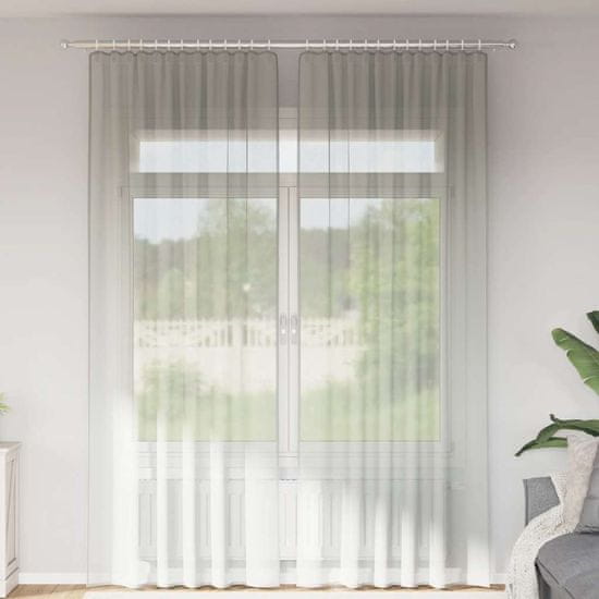 shumee vidaXL Voile zavese z zanke 2 kosa svetlo siva 140x260 cm