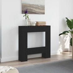 shumee vidaXL Obloga za kamin Črni hrast 81x18x82 cm Inženirski les