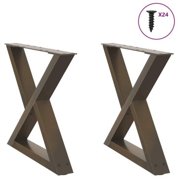 shumee vidaXL Noge za mizo za kavo 2 kosa Naravno jeklo 60x(42-43,3) cm Jeklo