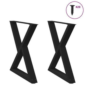 Vidaxl Noge za jedilno mizo 2 kosa črne 70 x (72-73,3) cm jeklo