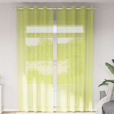 shumee vidaXL Voile zavese z vponkami 2 kosa jabolčno zelene barve 140x260 cm