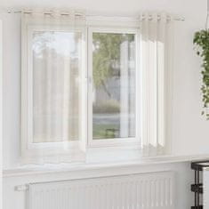 shumee vidaXL Voile zavese z vponkami 2 kosa kremna 140x175 cm