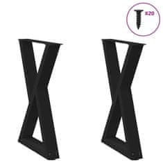 shumee vidaXL Noge jedilne mize 2 kosa črne 50x(72-73,3) cm jeklo