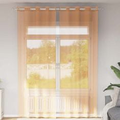 shumee vidaXL Voile zavese z vponkami 2 kosa oranžna 140x300 cm