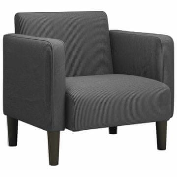 Vidaxl Sedežna garnitura z nasloni za roke temno siva 54 cm