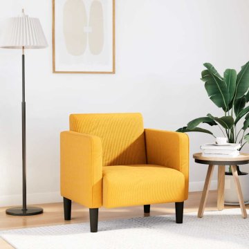 shumee vidaXL Sedežna garnitura z nasloni za roke svetlo rumena 54 cm
