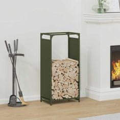 shumee vidaXL Stojalo za drva olivno zelena 44x28x90 cm hladno valjano jeklo
