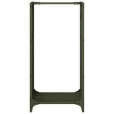 Vidaxl Stojalo za drva olivno zelena 40x30x80 cm hladno valjano jeklo