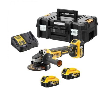 DeWalt AKU KOTNI BRUSILNIK 18V 3x5.0Ah, 125MM TSTAK DCG405P3