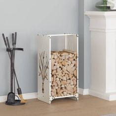 shumee vidaXL Stojalo za drva belo 40x30x80 cm hladno valjano jeklo