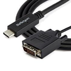 DELL StarTech.com 2m USB-C na DVI kabel - 1920 x 1200 - Črn, Plug and Play, visoka kakovost prenosa slik