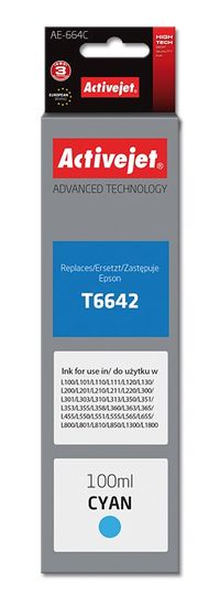 ActiveJet Activejet AE-664C Tinta (znamenje za Epson T6642; 100 ml; cian; visoka kapaciteta; nadomestni del)