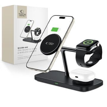 Tech-protect A45 MagSafe brezžični polnilnik za mobitel / Apple Watch / AirPods 15W, črna