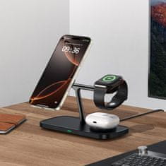 Tech-protect A45 MagSafe brezžični polnilnik za mobitel / Apple Watch / AirPods 15W, črna