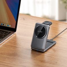 Tech-protect A42 3in1 MagSafe brezžični polnilnik za mobitel / Apple Watch / AirPods 15W, siva
