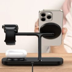 Tech-protect A45 MagSafe brezžični polnilnik za mobitel / Apple Watch / AirPods 15W, črna