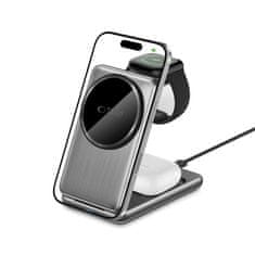 Tech-protect A42 3in1 MagSafe brezžični polnilnik za mobitel / Apple Watch / AirPods 15W, siva