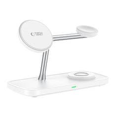 Tech-protect A45 MagSafe brezžični polnilnik za mobitel / Apple Watch / AirPods 15W, bela