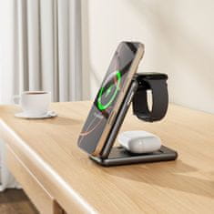 Tech-protect A42 3in1 MagSafe brezžični polnilnik za mobitel / Apple Watch / AirPods 15W, zlato