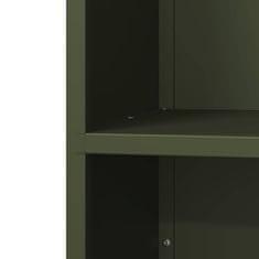 Vidaxl Stojalo za drva olivno zelena 40x30x80 cm hladno valjano jeklo