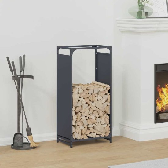 shumee vidaXL Stojalo za drva antracitno 44x28x90 cm hladno valjano jeklo