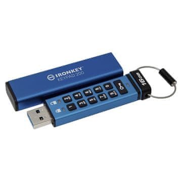Kingston IronKey Keypad 200 16GB USB3.2 Gen1 Type-A FIPS 140 & XTS-AES IKKP200/16GB USB ključ