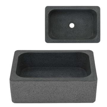 Vidaxl Umivalnik 45x30x15 cm rečni kamen črn