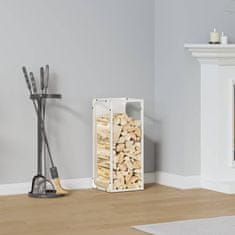 shumee vidaXL Stojalo za drva White 25x25x60 cm Hladno valjano jeklo