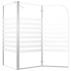 Vidaxl Tuš stena za kopalno kad 120x68x130 cm kaljeno steklo s črtami