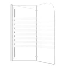 Vidaxl Tuš stena za kopalno kad 120x68x130 cm kaljeno steklo s črtami